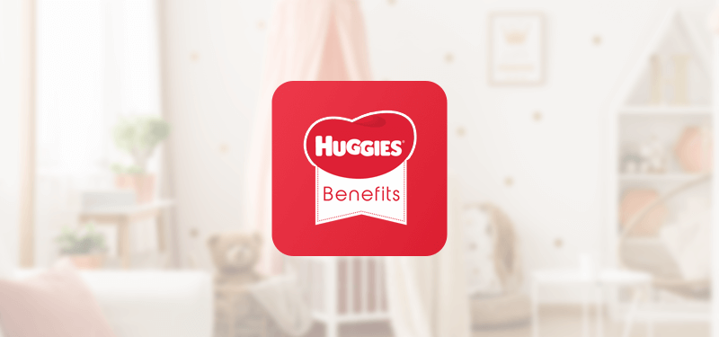 Huggies Benefits logo and nursery background